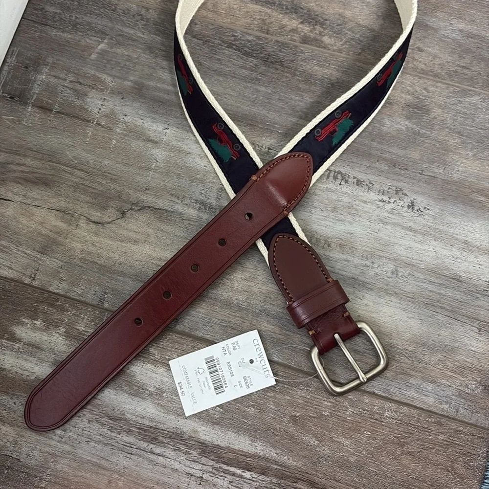 NWT Crewcuts Boys Truck Tree Holiday Belt Size Large